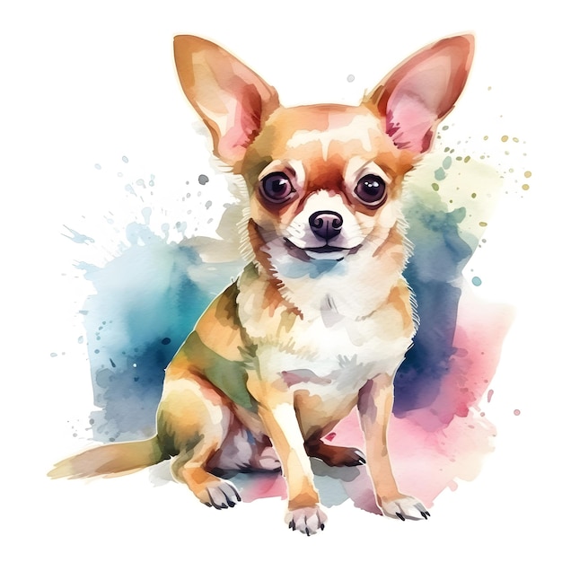 Een schilderij van een hond die chihuahua heet.