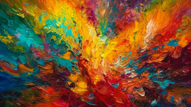 Een schilderij van een kleurrijke achtergrond met het woord liefde erop.