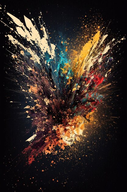Een schilderij van een kleurrijke vogel met het woord vuur erop.