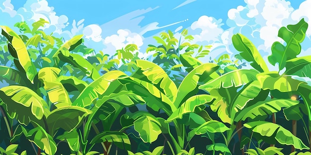 een schilderij van een plant met de hemel op de achtergrond