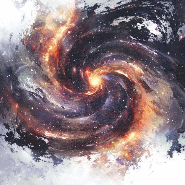 een schilderij van een spiraal met het woord sterrenstelsel erop ai generatief