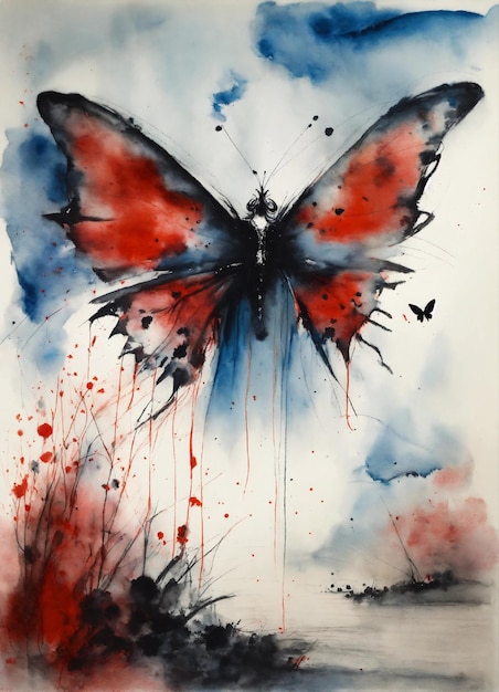 een schilderij van een vlinder met de woorden vlinder erop
