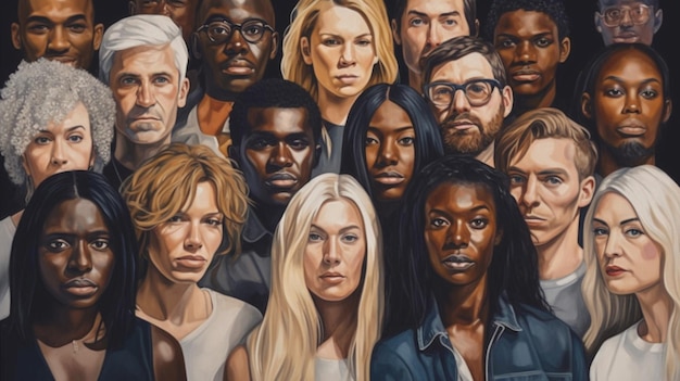Een schilderij van mensen uit de verenigde staten van amerika.
