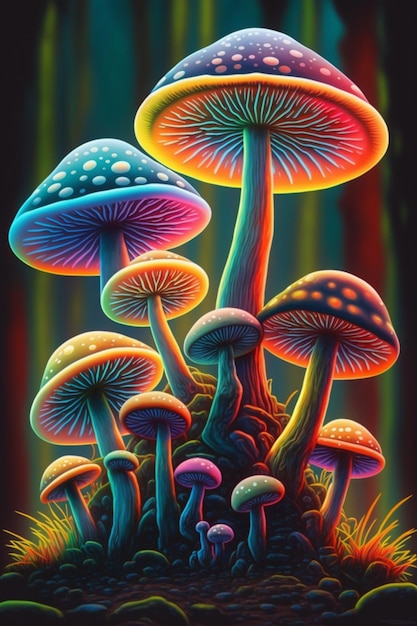 Een schilderij van paddenstoelen per persoon