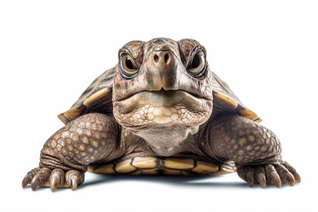 een schildpad met een hele grote kop en grote ogen