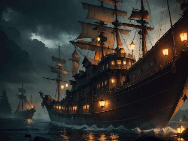 Een schip in de storm