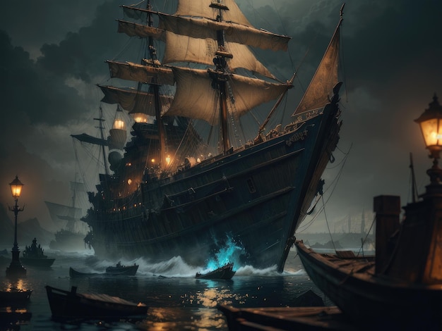 Een schip in de storm