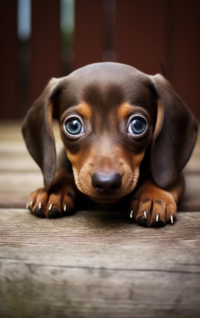 Een schot van een Wee Dachshund Puppy