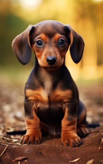 Een schot van een Wee Dachshund Puppy