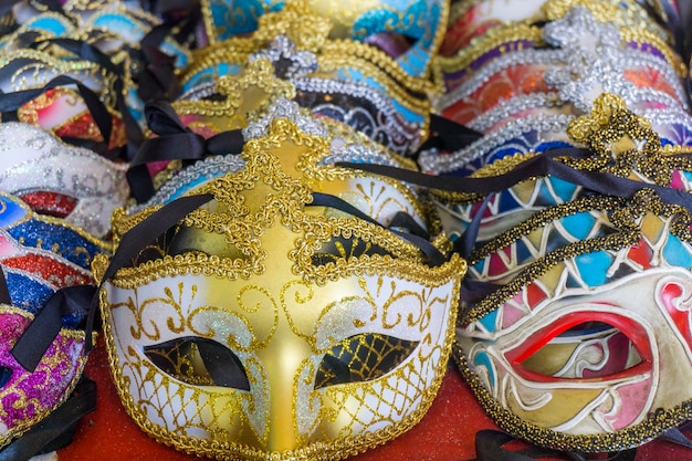 Een selectie van carnaval Venetiaanse mardi gras maskers