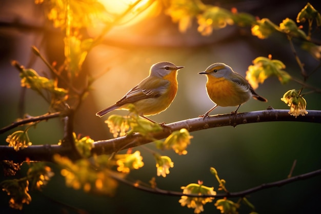 Een serenade van ochtend vogelsong