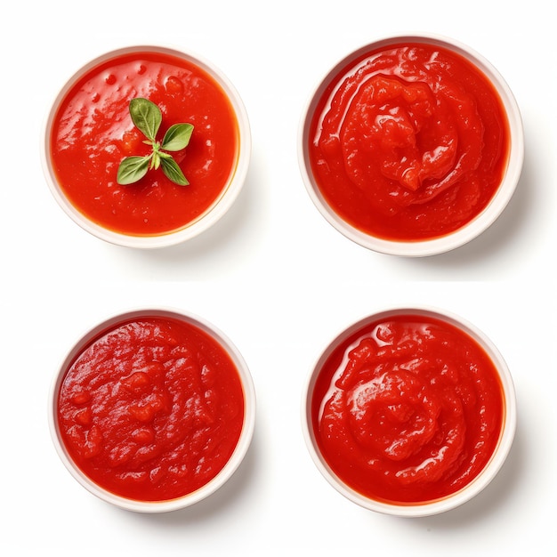 Een set geïsoleerde tomatenbakjes