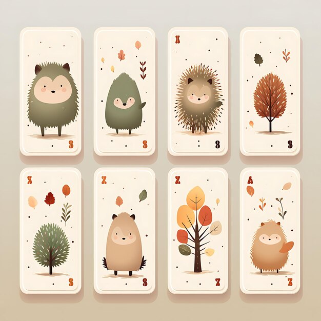 Een set van frame vector eenvoudig creatief voor telefoonhoesontwerp en stickers schattig dier met natuurlijk