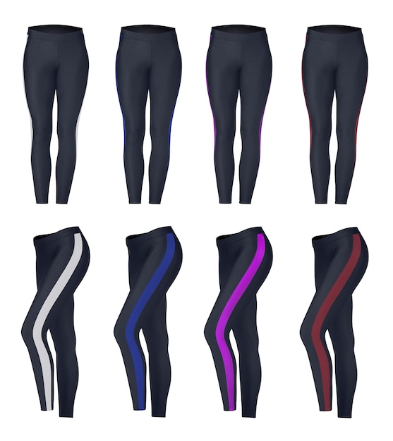 Een set van sportleggings korte broeken geïsoleerd op wit