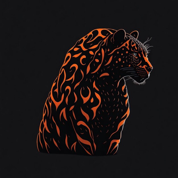 Foto een silhouetontwerp van een luipaard