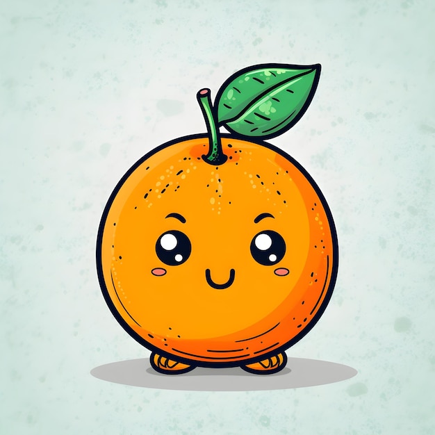 Een sinaasappel met een blad