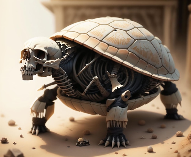 een skeletschildpad