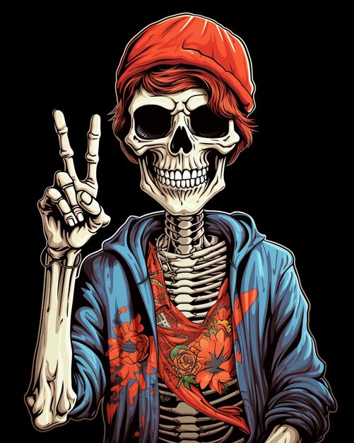 Een skull trendy grappig cool t-shirt ontwerp