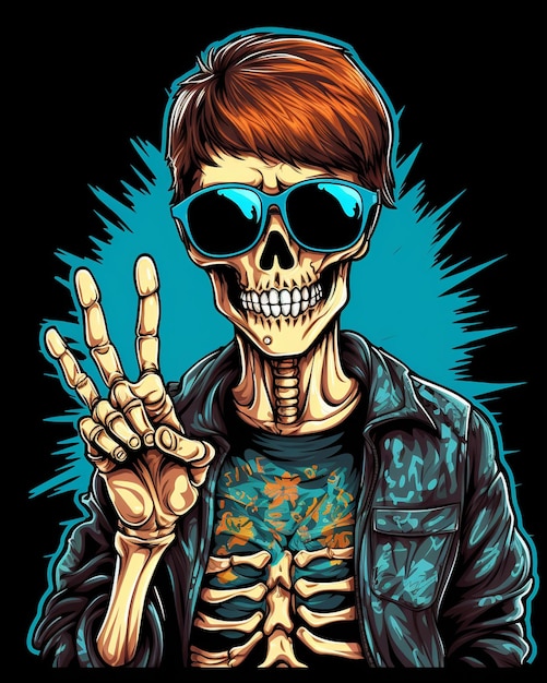 Een skull trendy grappig cool t-shirt ontwerp