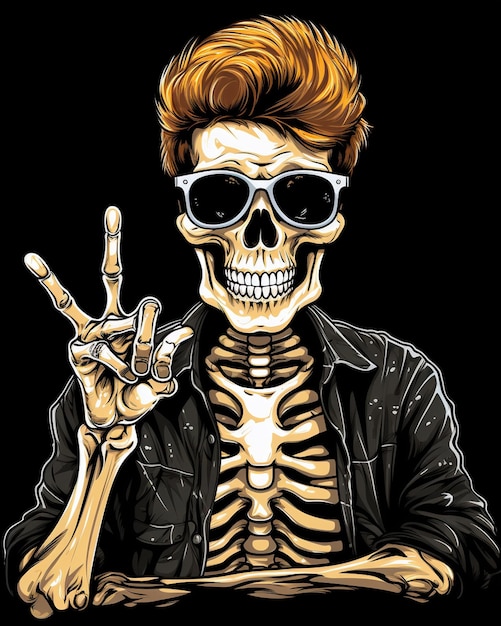 Een skull trendy grappig cool t-shirt ontwerp