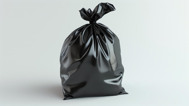 Foto een slanke en minimalistische 3d-rendering van een vuilniszakicon die perfect is voor het illustreren van afvalbeheer, recycling en schoonheidsconcepten geïsoleerd op een witte achtergrond voor gemakkelijke integratie in va