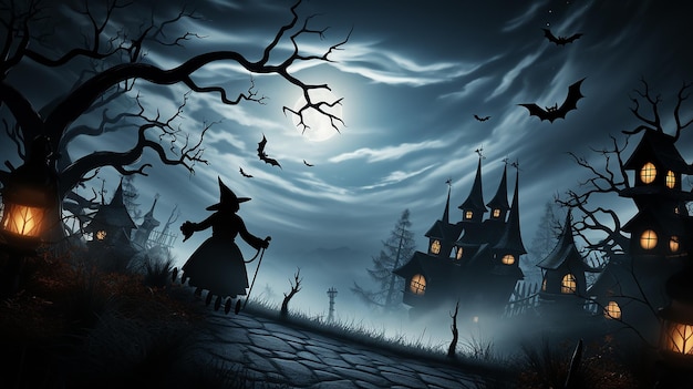 een slechte Halloween-heks die Ai heeft gegenereerd