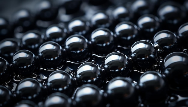 Een snoer kostbare zwarte parels, honderd in alle graden offset-methode