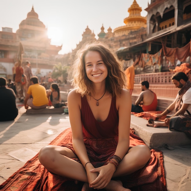 Een solo vrouwelijke reiziger die nieuwe vrienden maakt in het buitenland