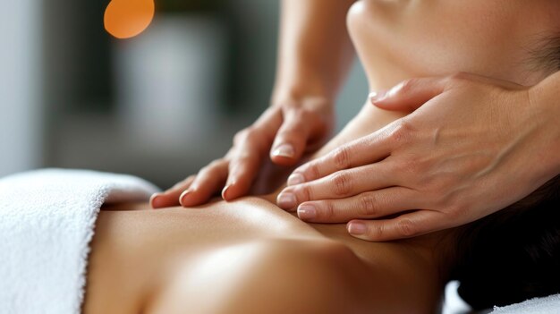 Een spa-massage en gezichts- en nekbehandeling voor ontspanning en rust kinesitherapie sessie
