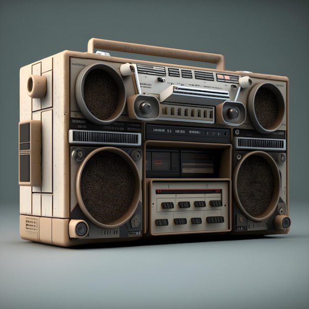 Een speelgoedboombox met een radio