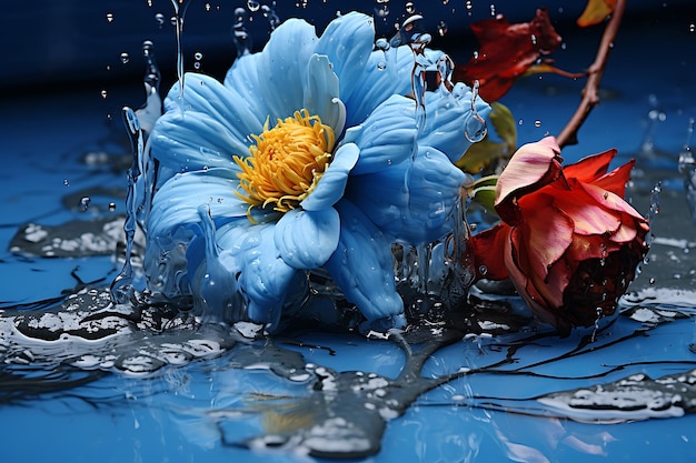 Een splash van kleur op een blauwe maandag foto