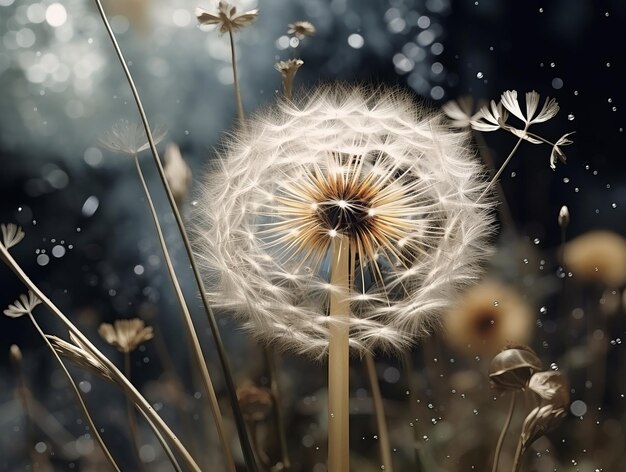 Foto een sprankelende paardenbloem verfris uw ruimte met de schoonheid van de natuur