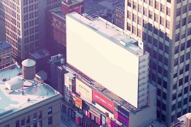 Foto een stadsbeeld met een groot billboard in het midden