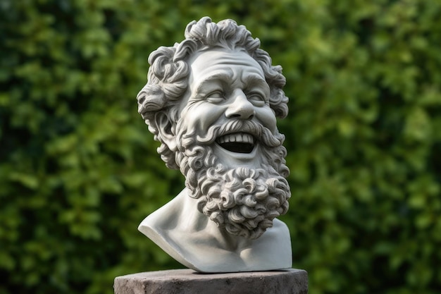Een standbeeld van een man met een baard