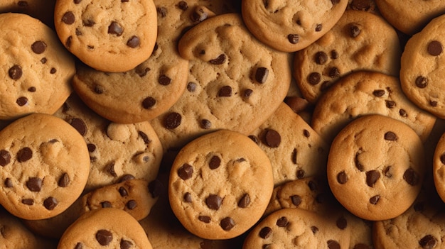 Een stapel chocoladeschilferkoekjes