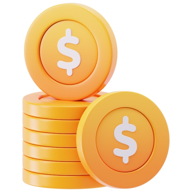 een stapel gouden munten met het woord dollar erop
