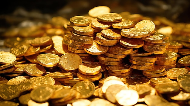 een stapel gouden munten met het woord " euro " bovenop