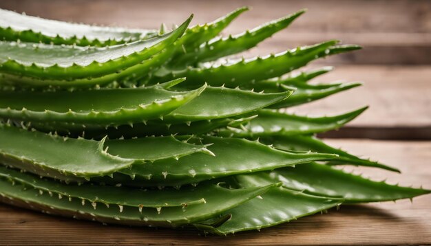 Een stapel groene bladeren met spikes erop.