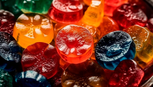 Een stapel gummyberen met het woord gummy erop