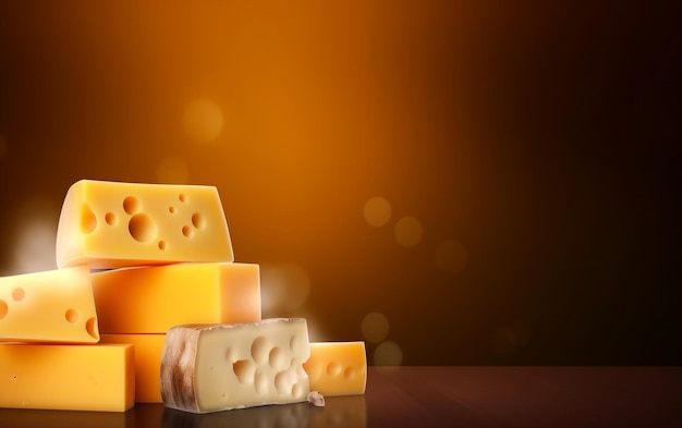 Een stapel kazen met de woorden 'cheese' erop