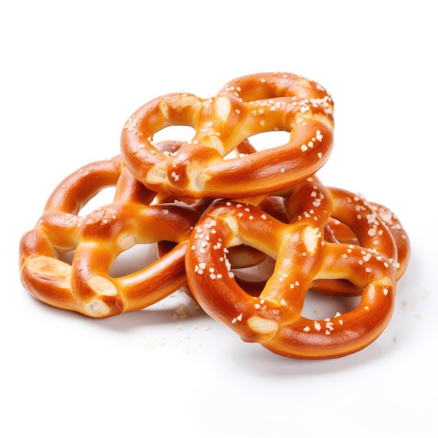 Een stapel pretzels op de witte achtergrond Generatieve AI