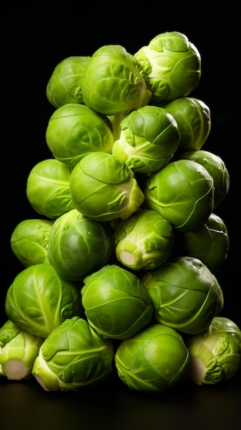 een stapel spruitjes op een tafel