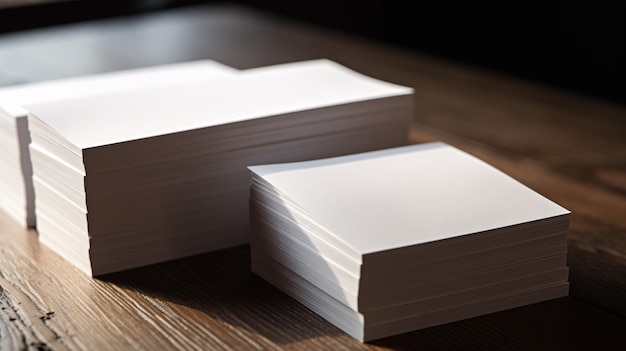 Een stapel wit papier op een tafel