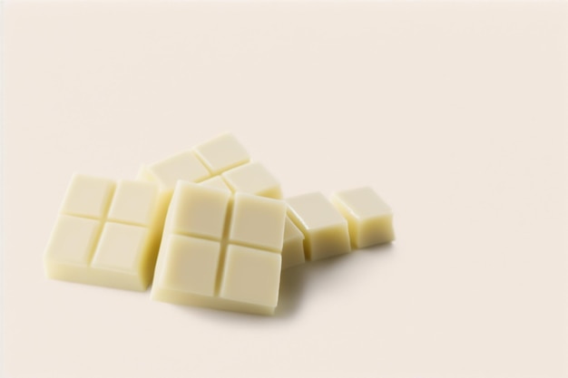 Een stapel witte chocoladerepen op een beige achtergrondillustratieafbeeldingen