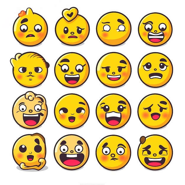 Foto een stel emoji gezichten