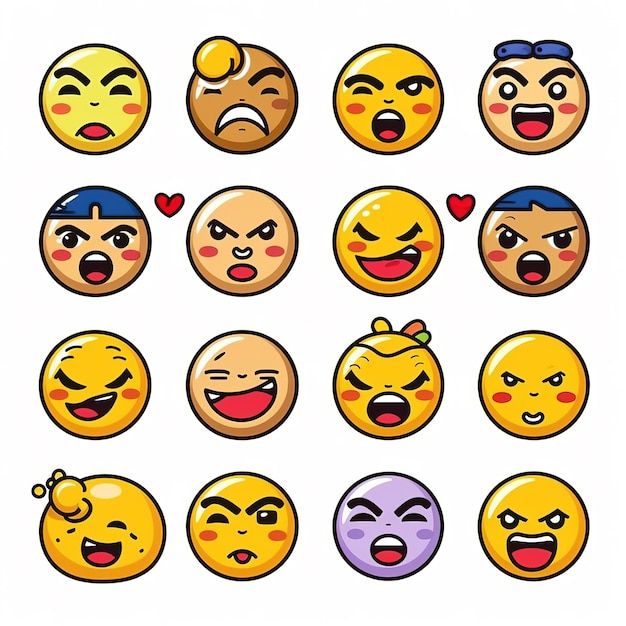 een stel emoji gezichten