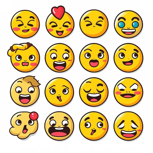 een stel emoji gezichten