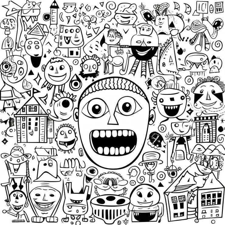 Foto een stel emoji gezichten