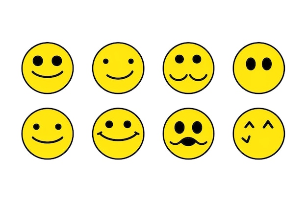 Foto een stel emoji gezichten