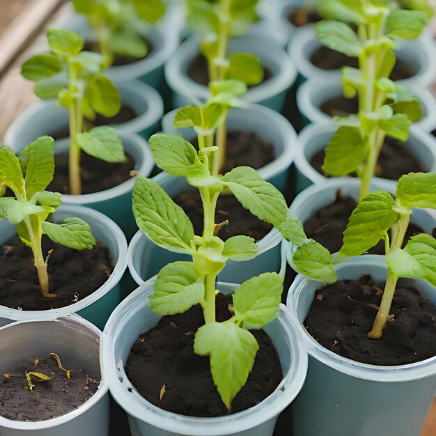 een stel groene planten staan in een rij.